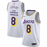 Lakers 8 Kobe Bryant White R.I.P Signature Swingman Jersey Dyin,baseball caps,new era cap wholesale,wholesale hats